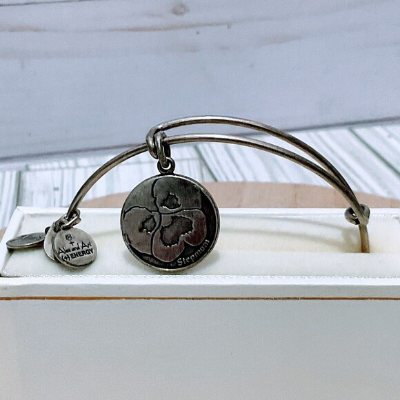 Authentic Alex & Ani Stepmom Silver Tone Expandable Charm Bracelet With Box. - Picture 4 of 11